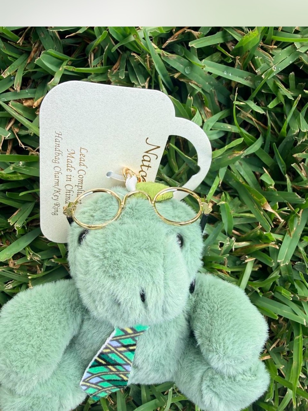 Natasha Couture Dinosaur Bag Charm with Gold Glasses - Picture 4 of 4